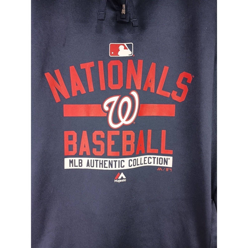 Majestic Men's Navy Washington Nationals Hoodie‎ Sz L Mlb